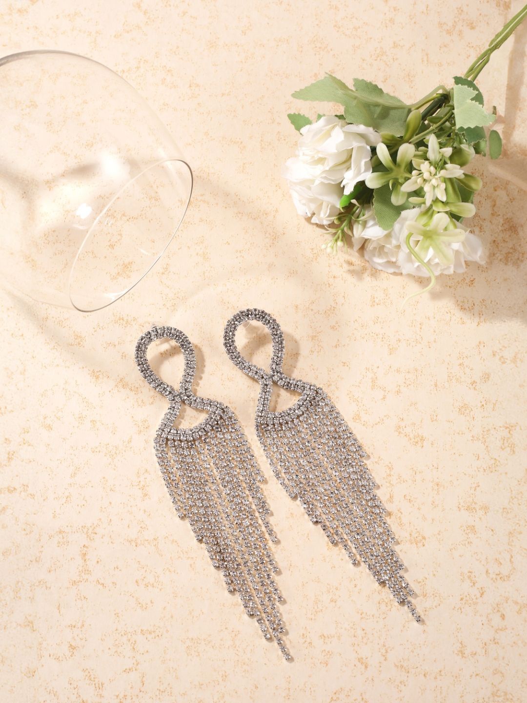 

KPOP Contemporary Drop Earrings, Silver