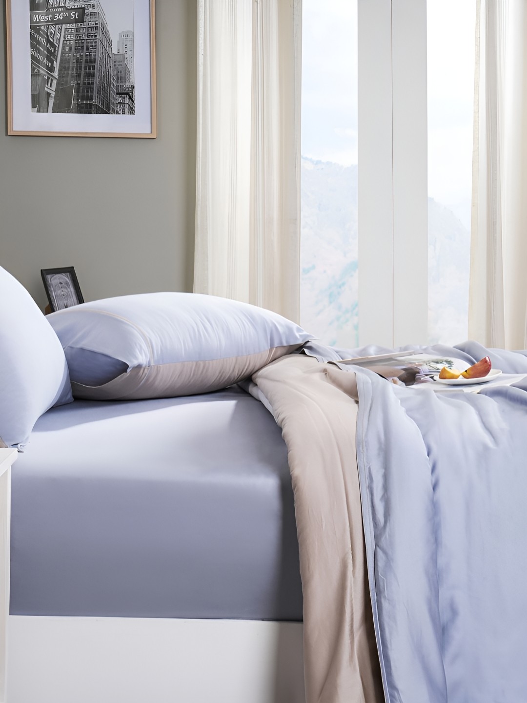 

MASPAR Grey Double King Duvet Cover With 2 Pcs Pillow Case