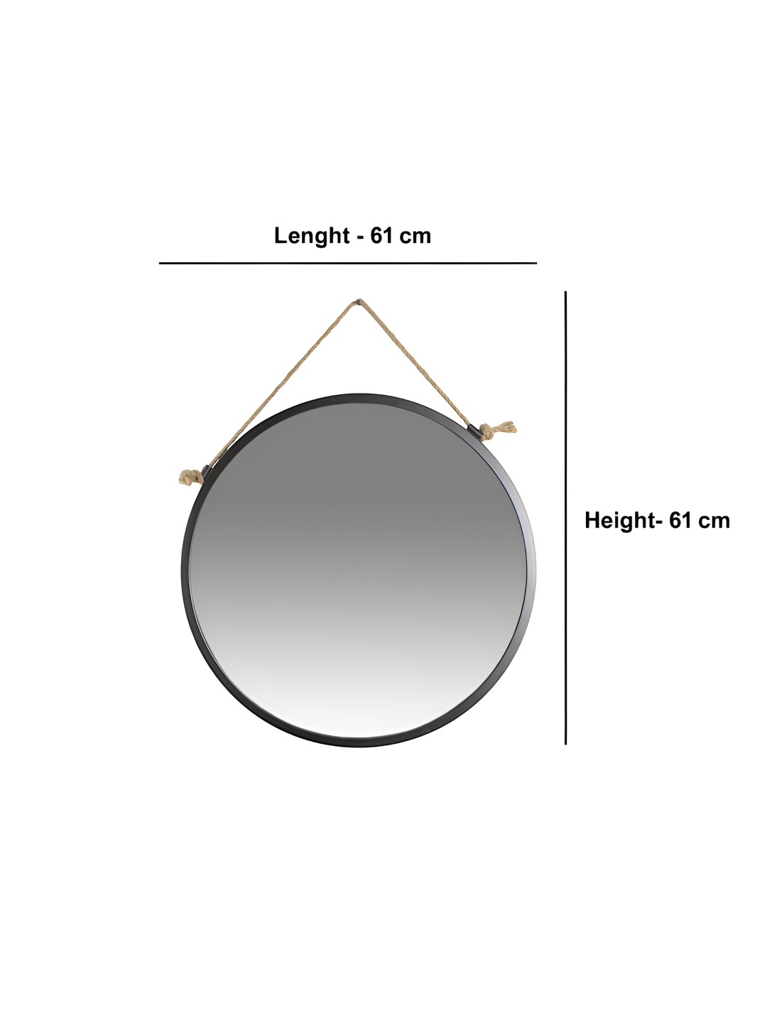 

Hind Decor Black Wall Hanging Mirror