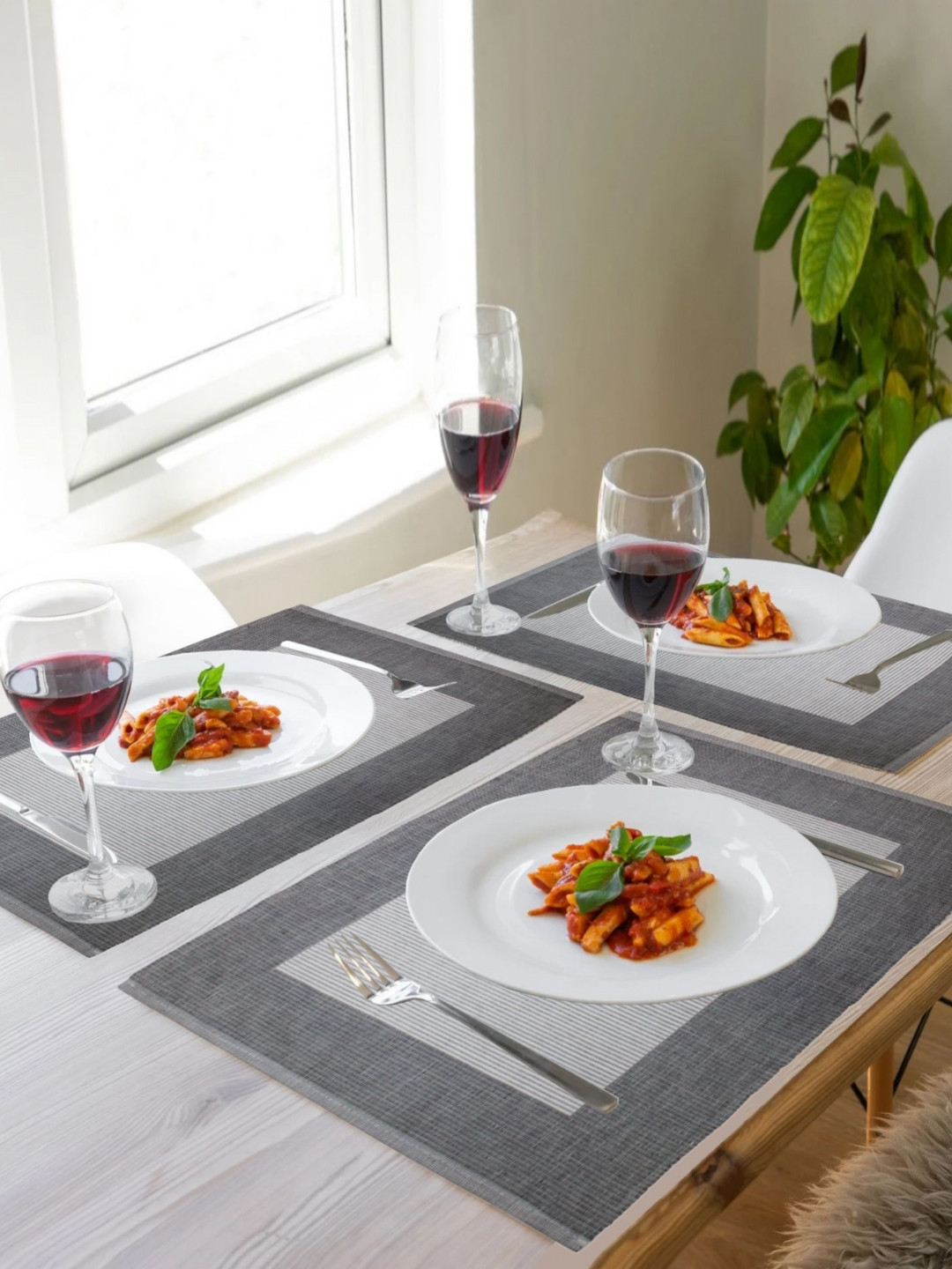 

Lushomes Grey 4 Pieces Cotton Table Placemats