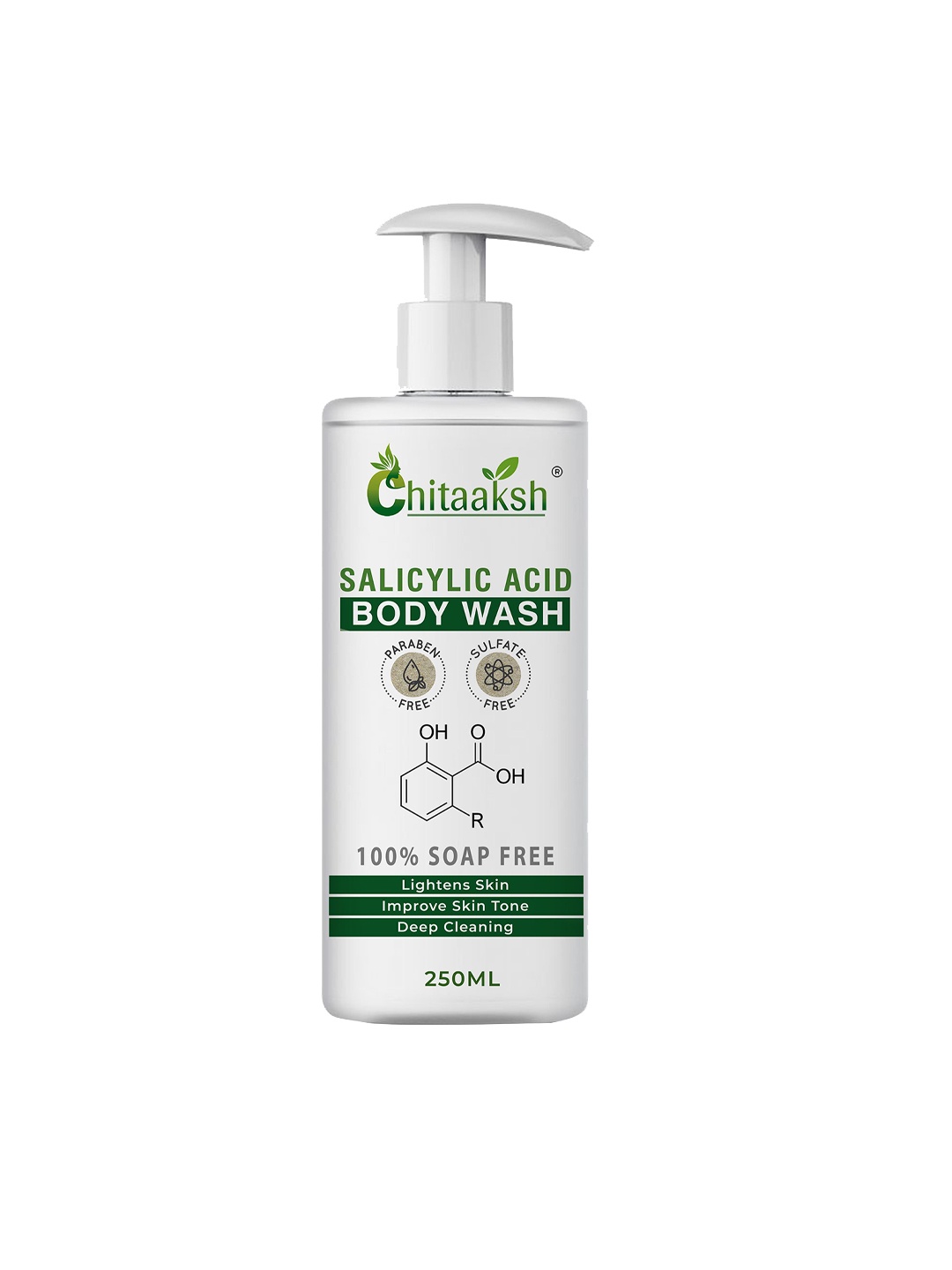 

Chitaaksh Salicylic Acid Body Wash For Deep Cleansing - 250 ml, White