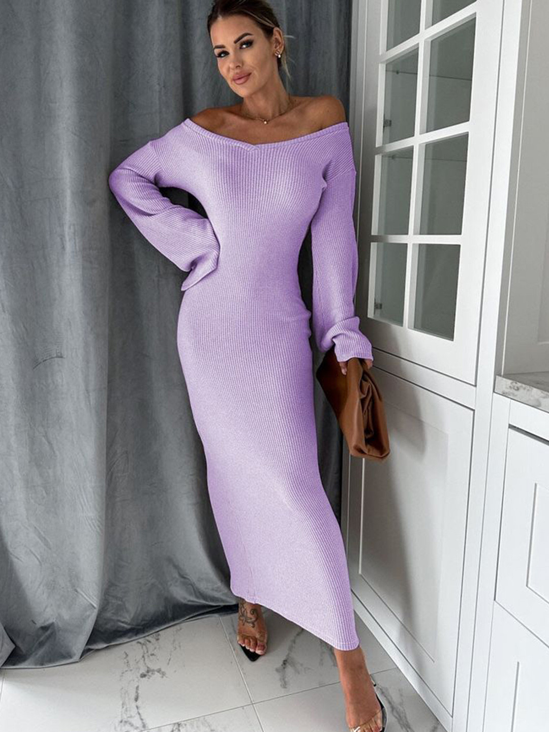 

LULU & SKY Off-Shoulder Maxi Dress, Lavender