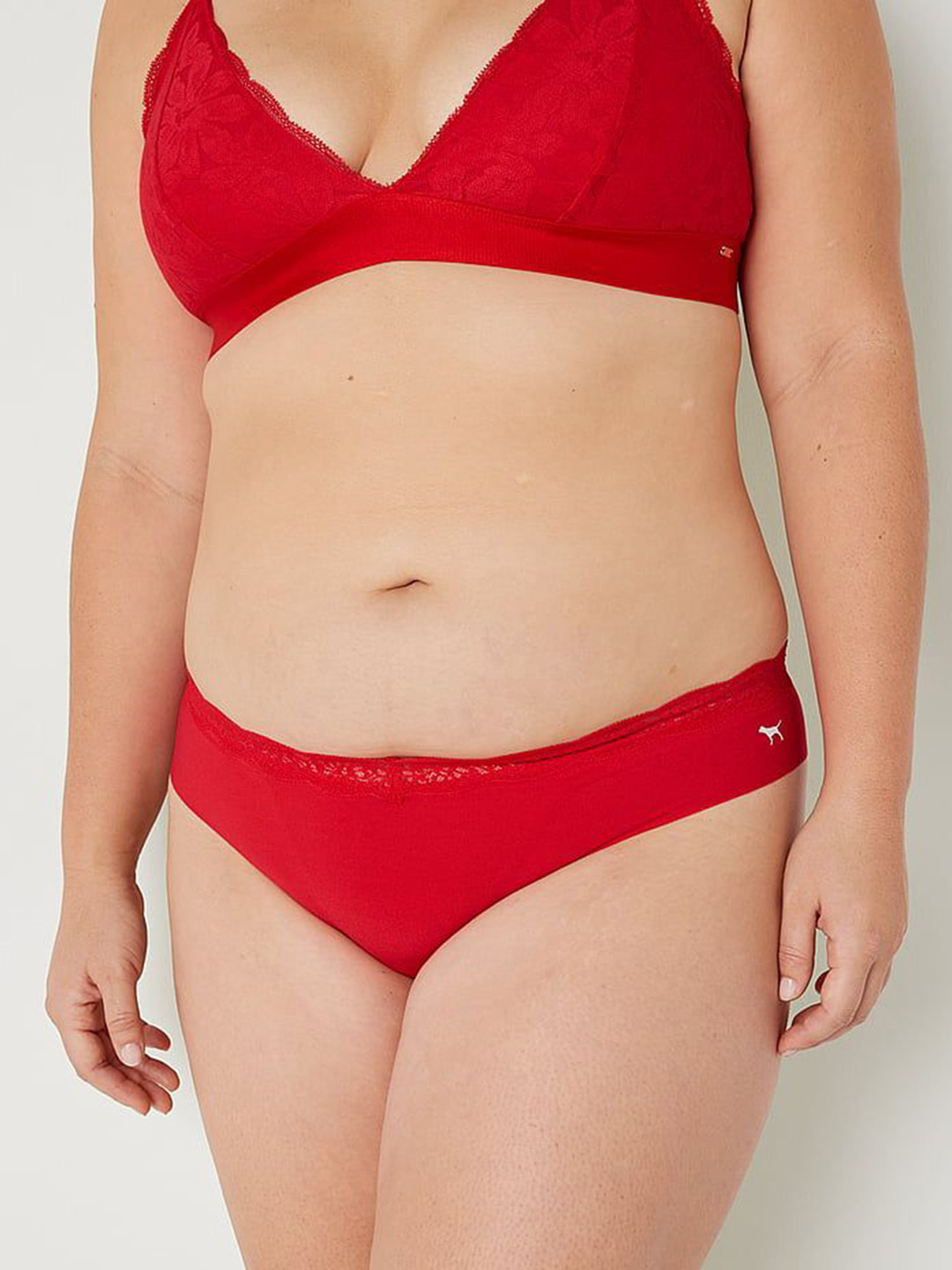 

Victoria's Secret PINK No-Show Low Rise Thong Briefs 112144883ET8, Red