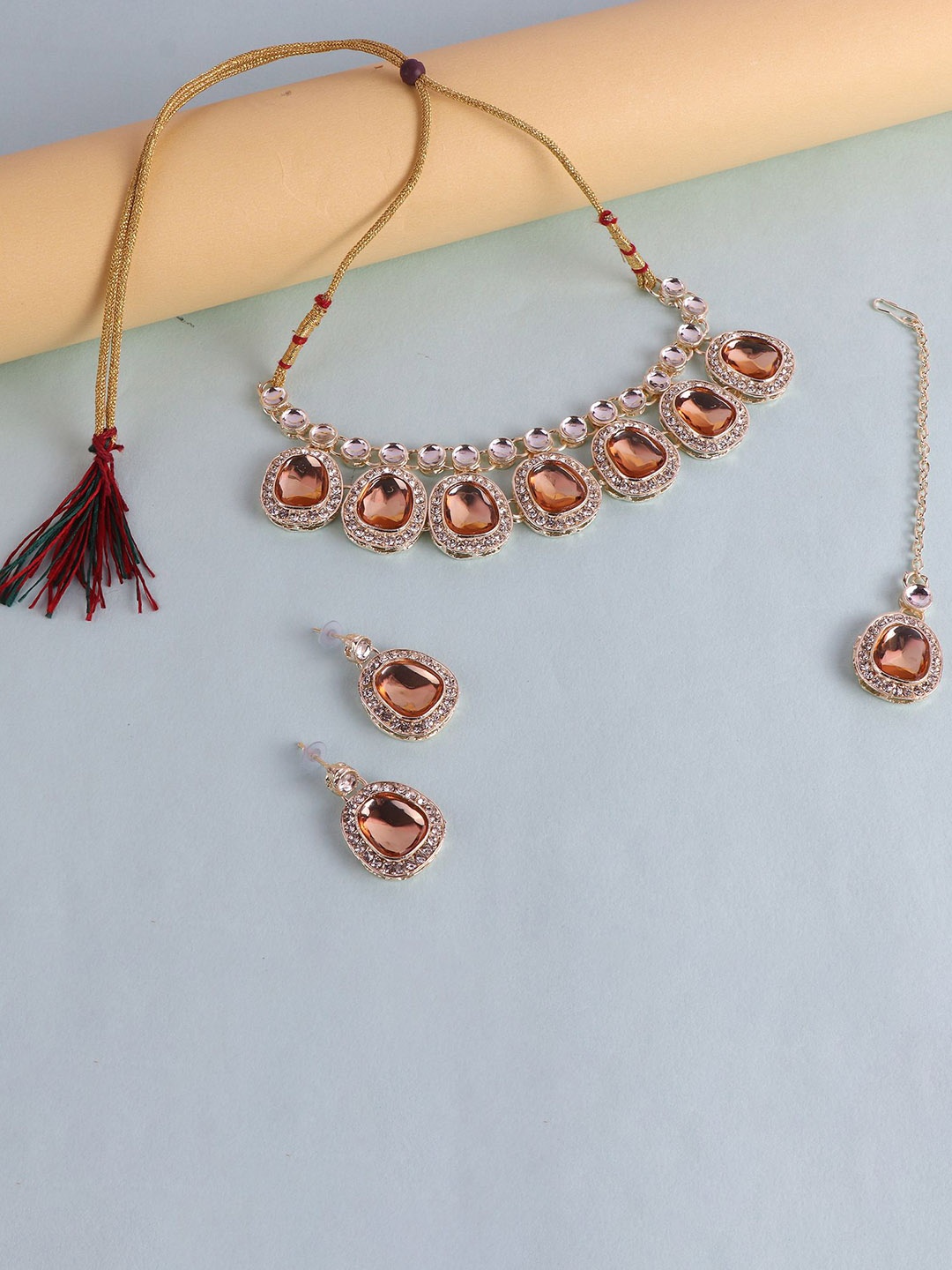 

Keviv Gold-Plated Stone-Studded Jewellery Set