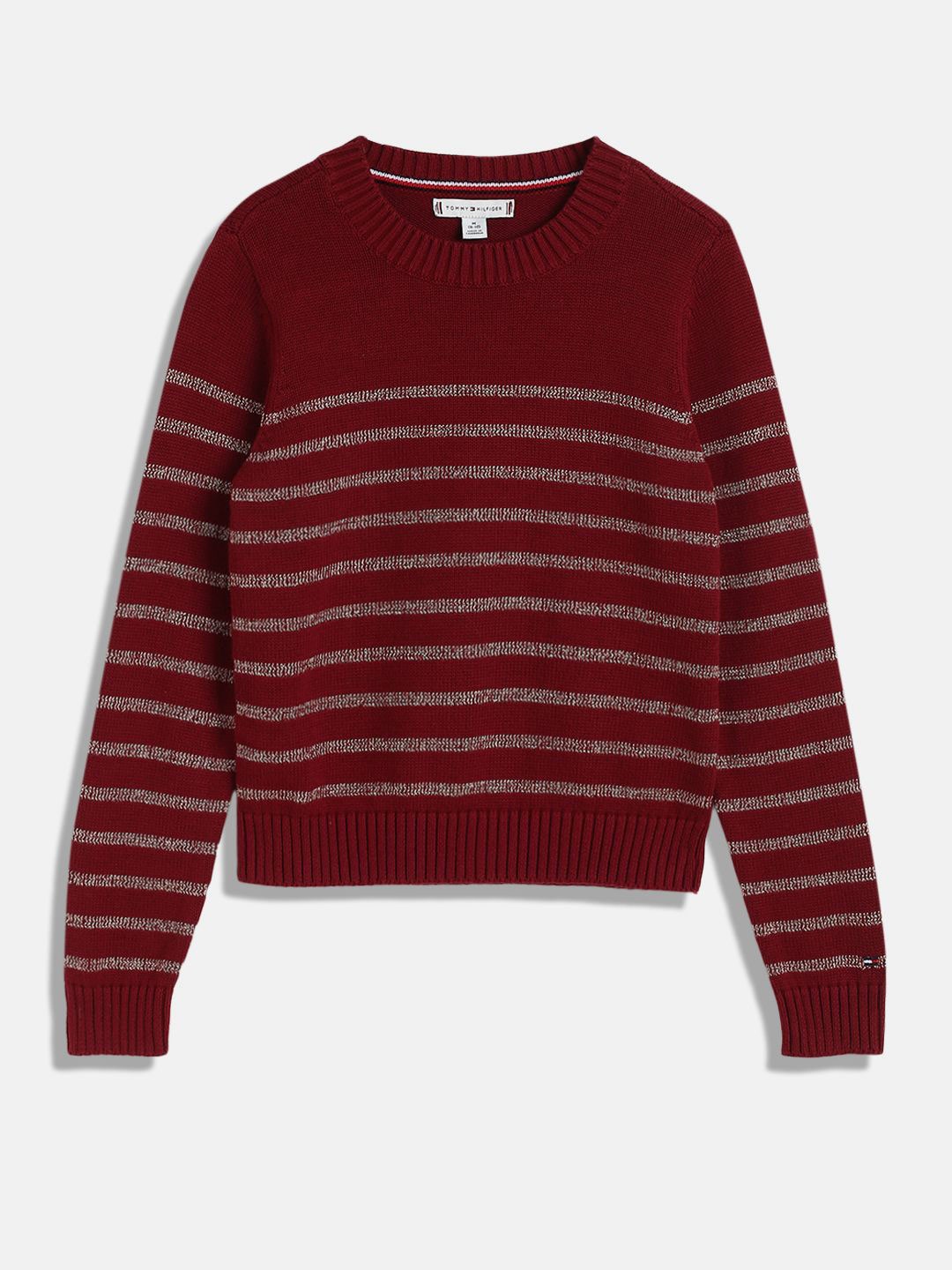 

Tommy Hilfiger Girls Striped Long Sleeves Pullover, Red