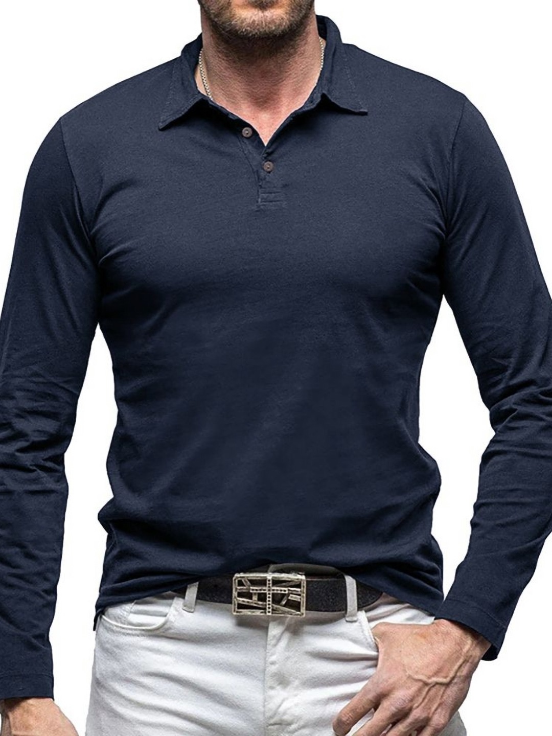 

StyleCast x Revolte Men Polo Collar T-shirt, Blue