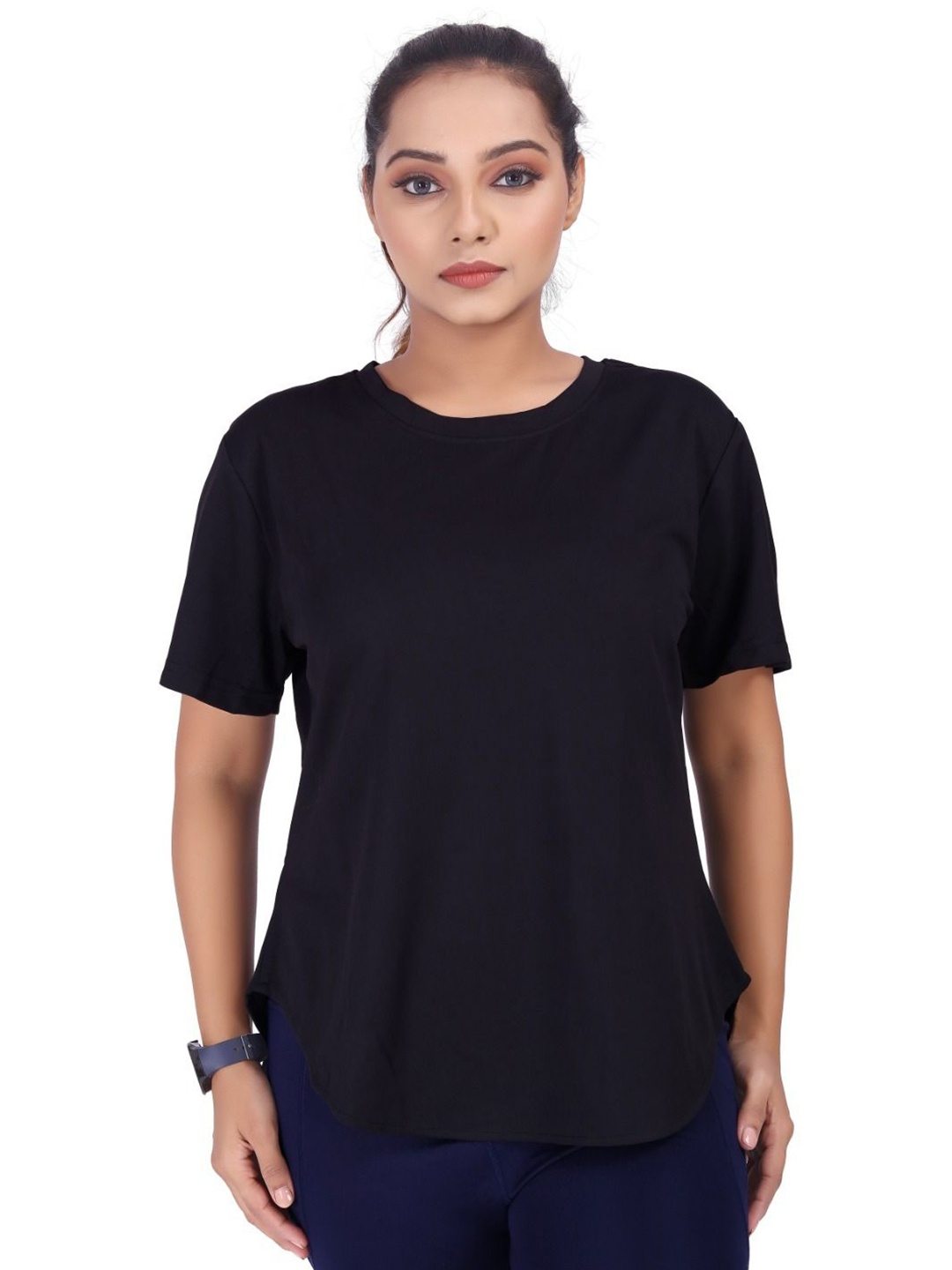 

MYO2 Women Raw Edge T-shirt, Black