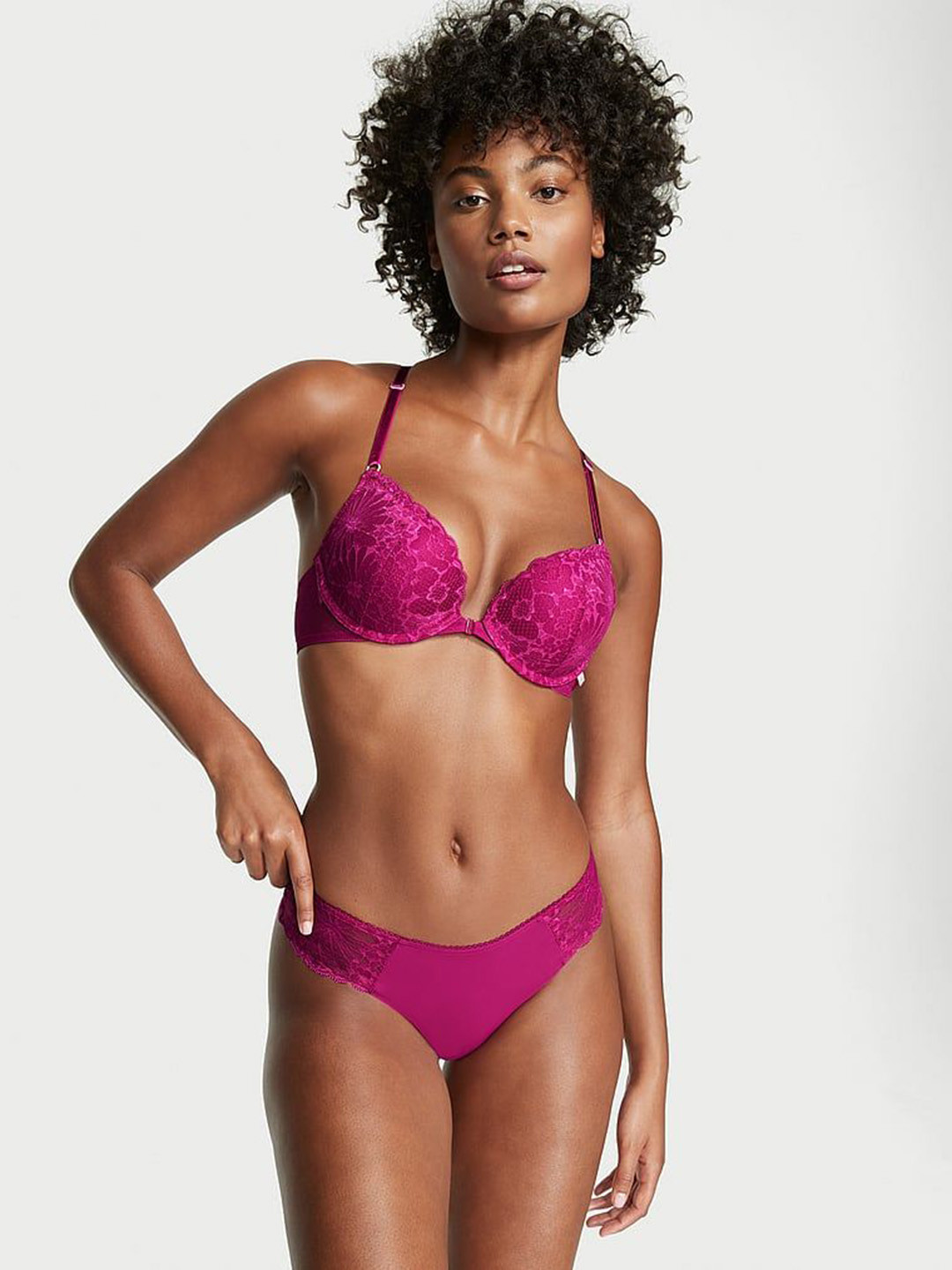 

Victoria's Secret Self Design Low-Rise Lace Thongs Briefs 1119966308P1, Pink