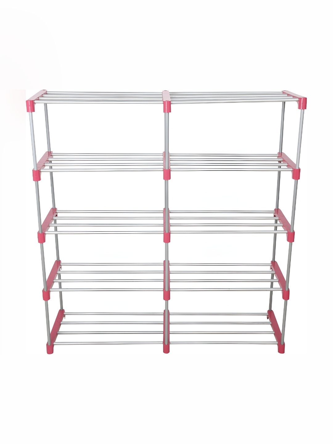 

Decent Hut Pink & Silver Toned 10 Tier Rectangle Stainless Steel Shoe Rack