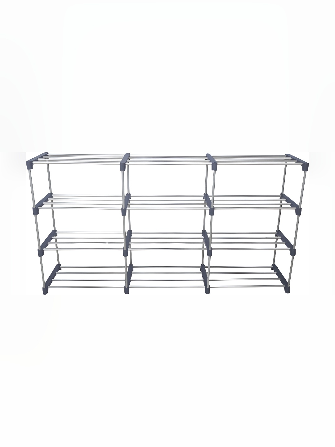 

Decent Hut Navy Blue 12 Shelves Metal Foldable Shoe Rack