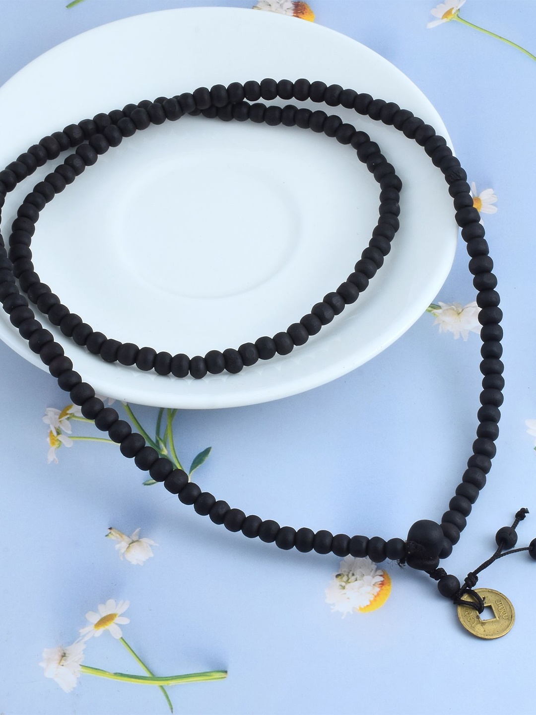

MEMOIR Unisex Brass Brass-Plated Necklace, Black