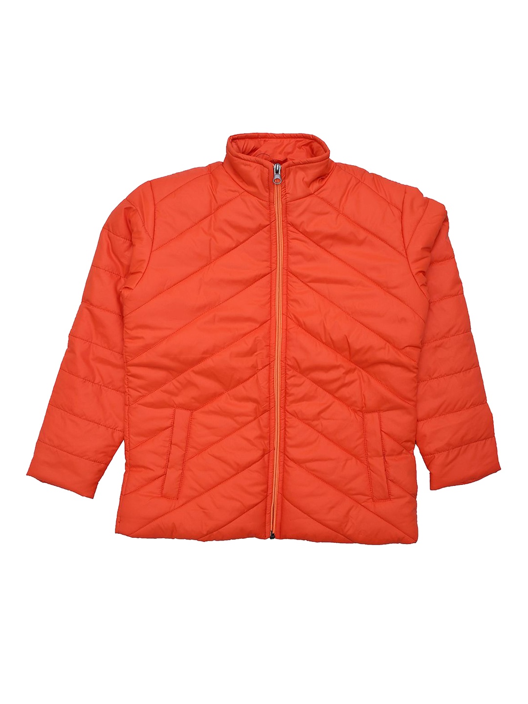 

White Snow Girls Quilted Jacket, Orange