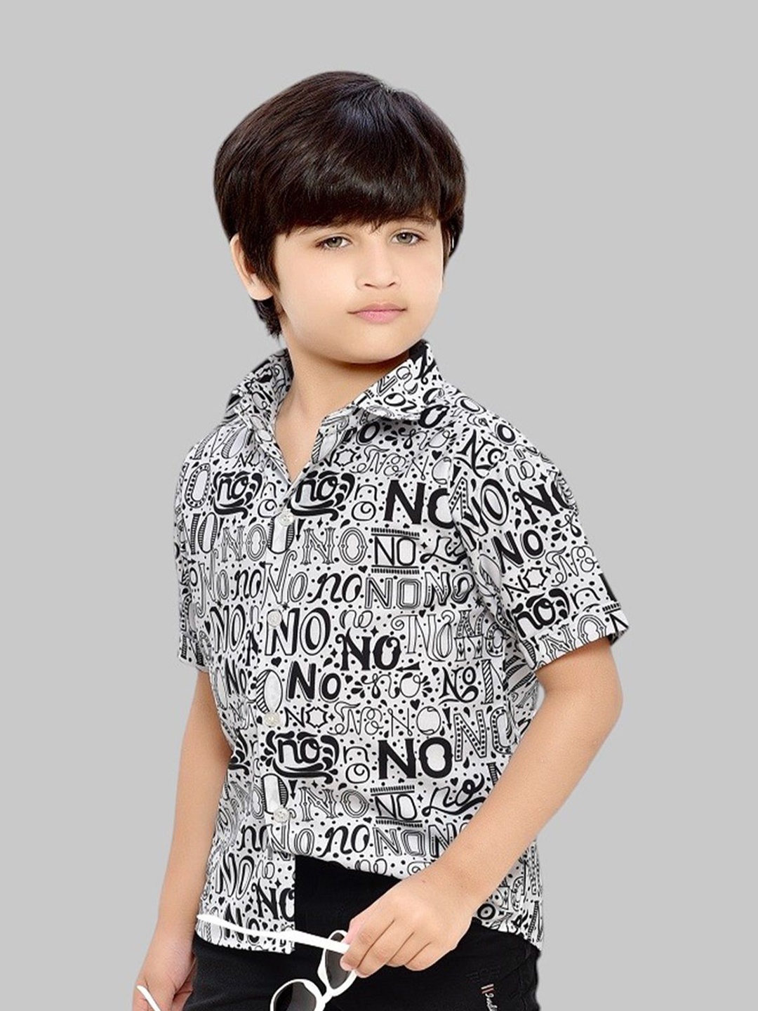 

BAESD Boys Comfort Opaque Printed Casual Shirt, White