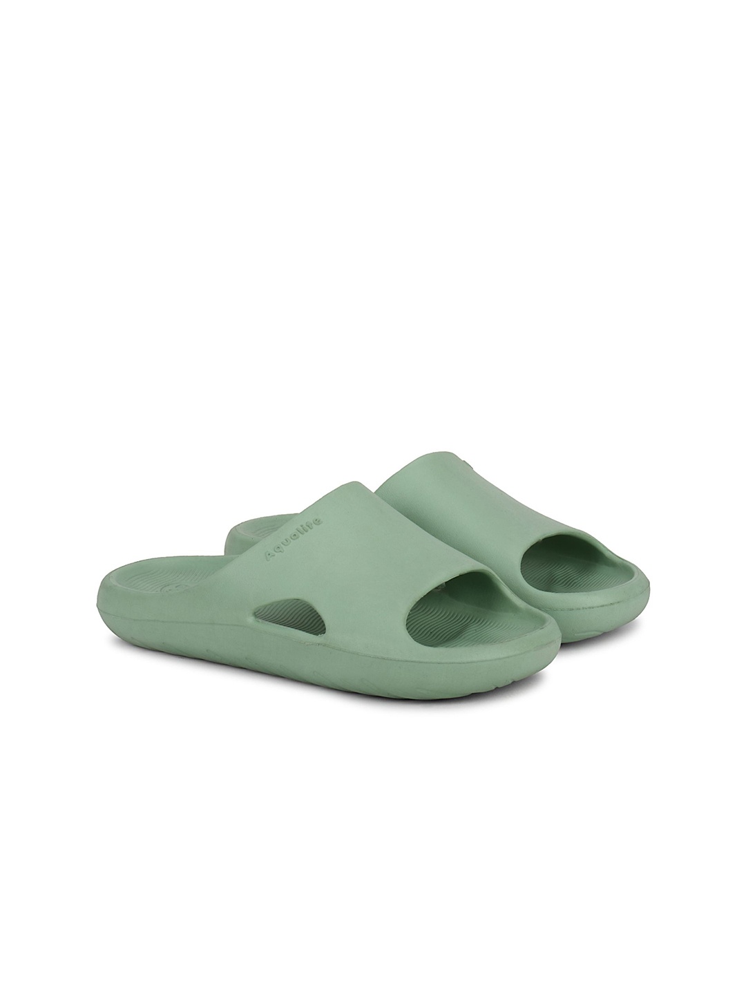 

Aqualite Women Rubber Sliders, Green