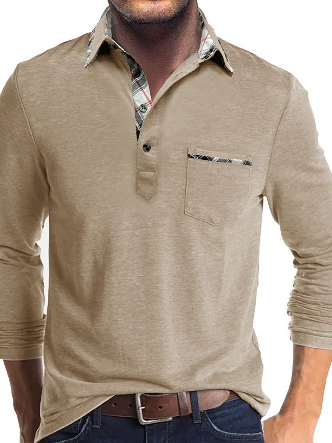 

StyleCast x Revolte Men Polo Collar T-shirt, Khaki
