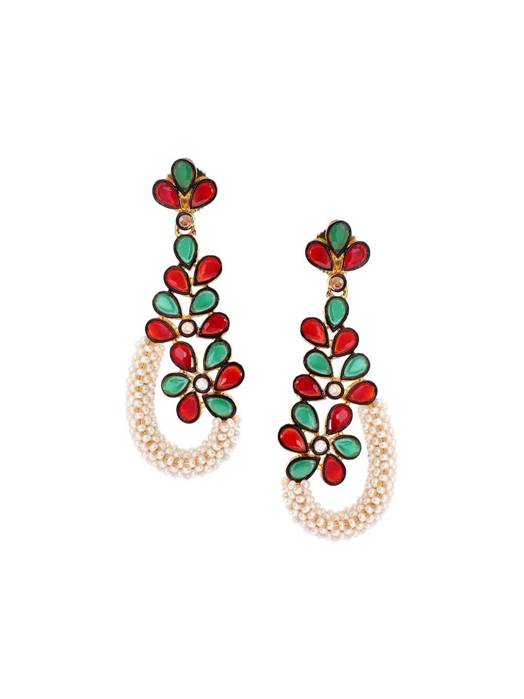 

ZIVOM Floral Drop Earrings, Maroon