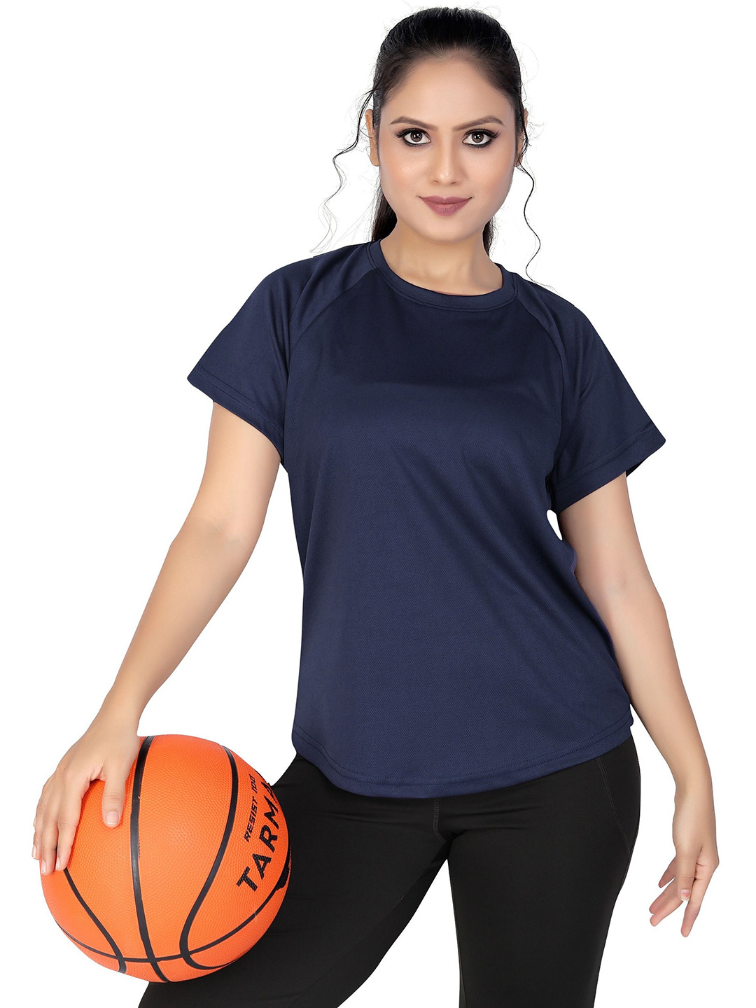 

MYO2 Women Drop-Shoulder Sleeves T-shirt, Navy blue