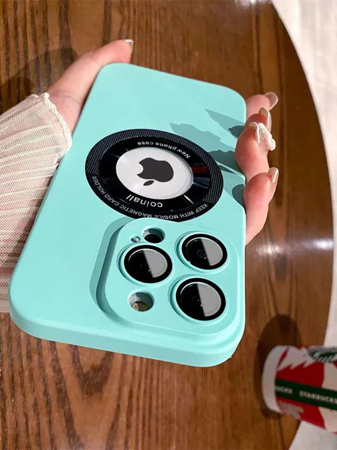 

Luxury Kase Solid Printed iPhone 14 Pro Back Case Mobile Accessories, Blue