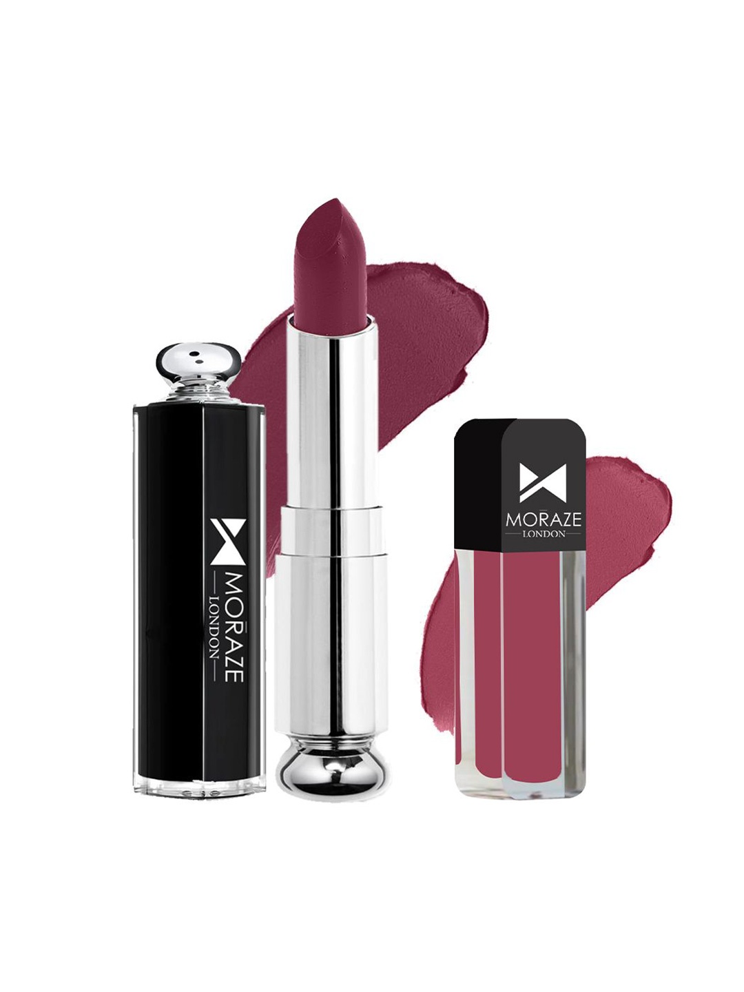 

Moraze London Set Of 2 Long-Lasting Matte Lipsticks - Sassy Girl & Secret Affair, Purple