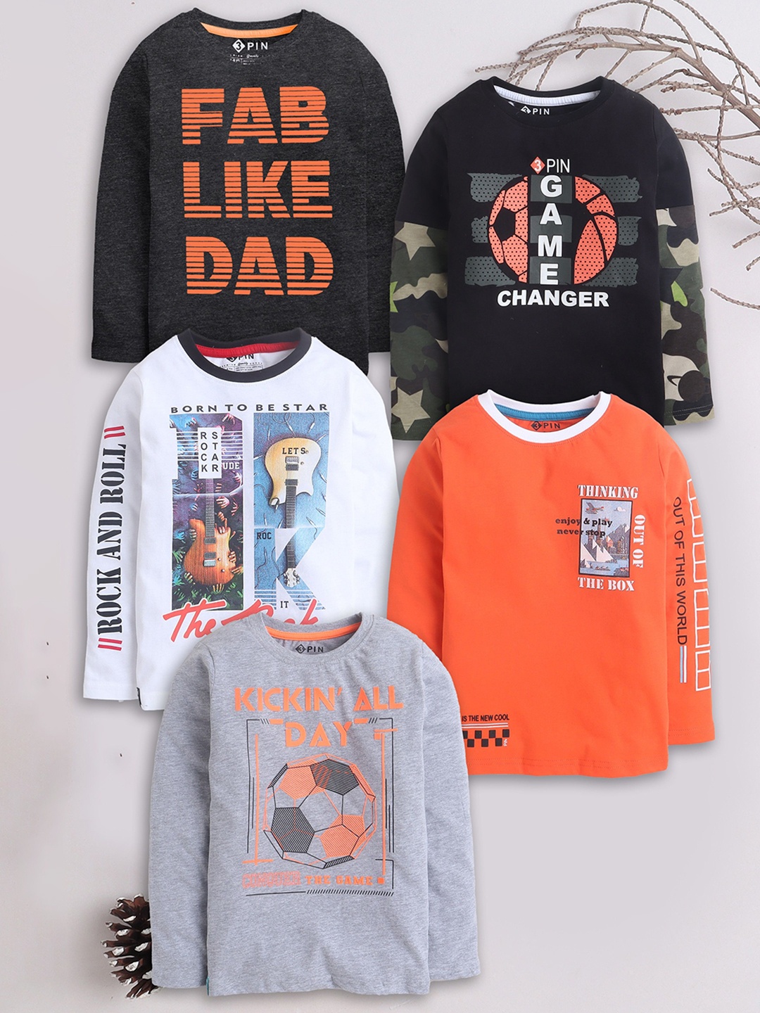 

3PIN Boys 5 Printed T-shirt, Multi