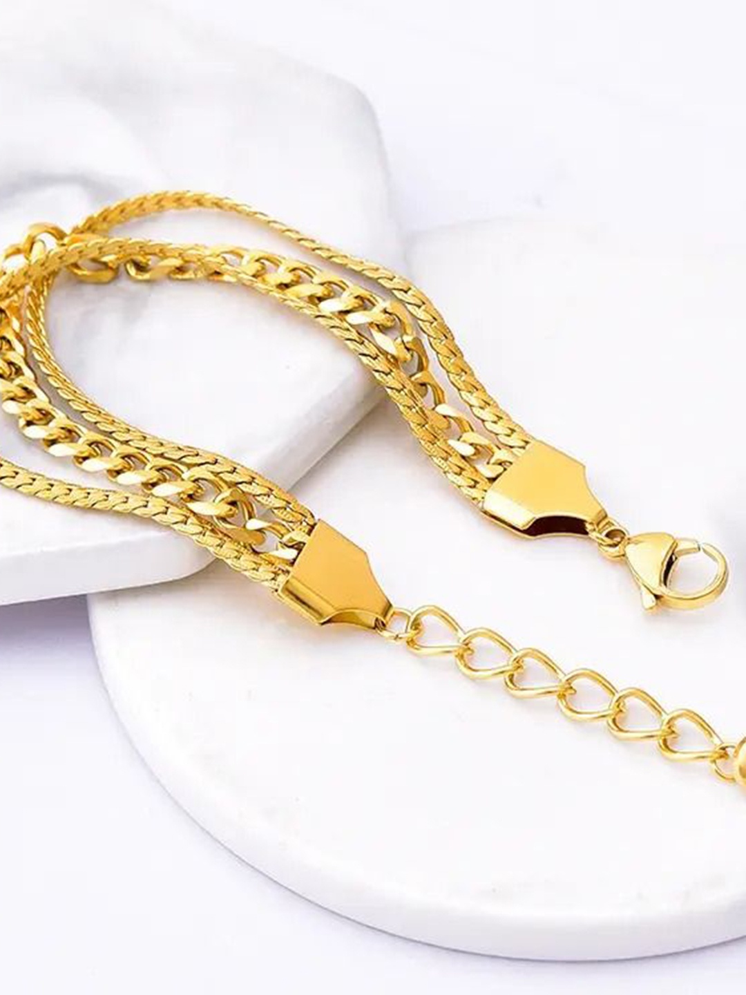 

MEENAZ Women American Diamond Antique Gold-Plated Wraparound Bracelet