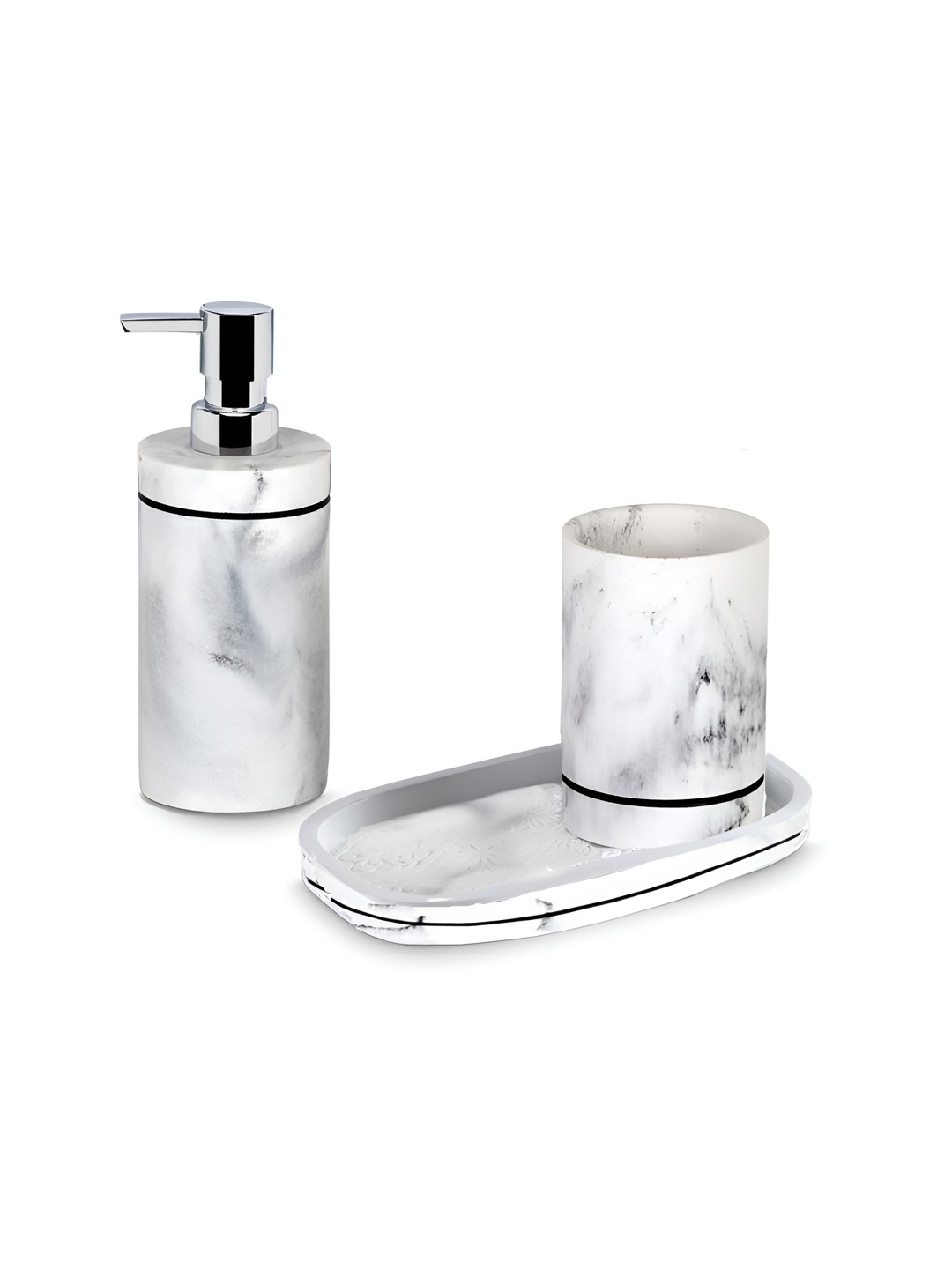 

Freelance White 3 piece Solid Polyresin Bath Accessories Set