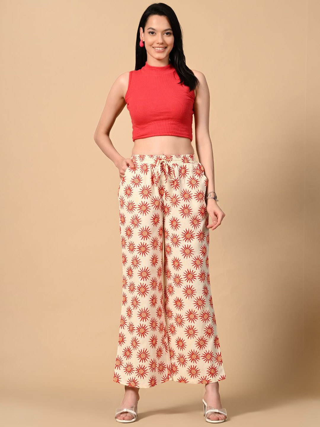 

all about you Women Floral Printed Trousers, Red