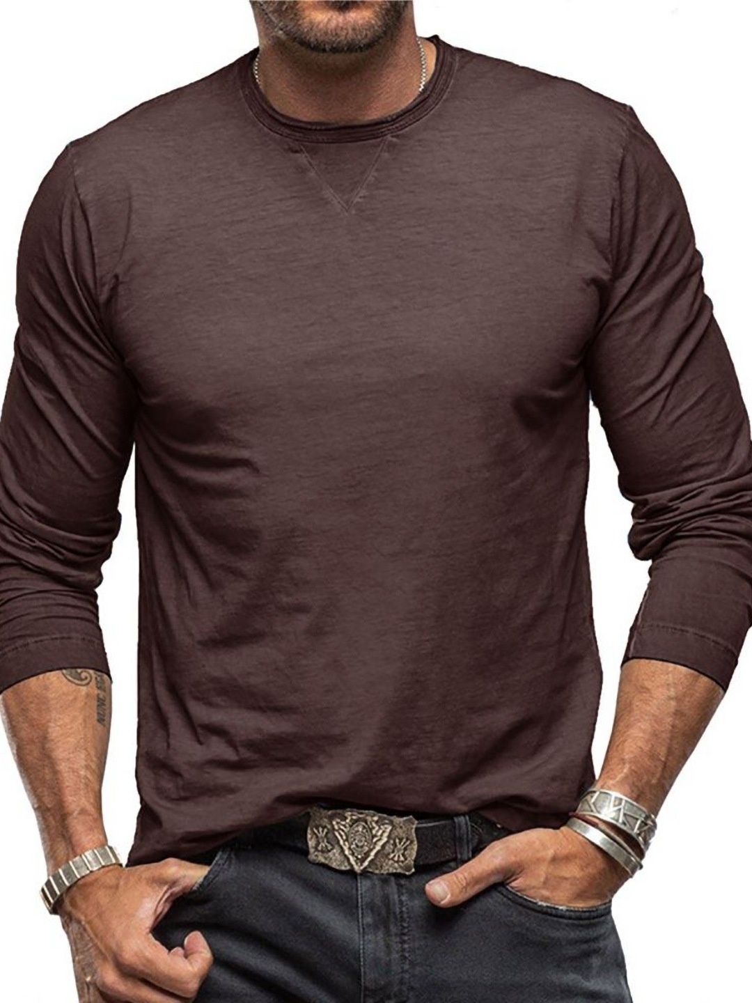 

StyleCast x Revolte Men T-shirt, Coffee brown