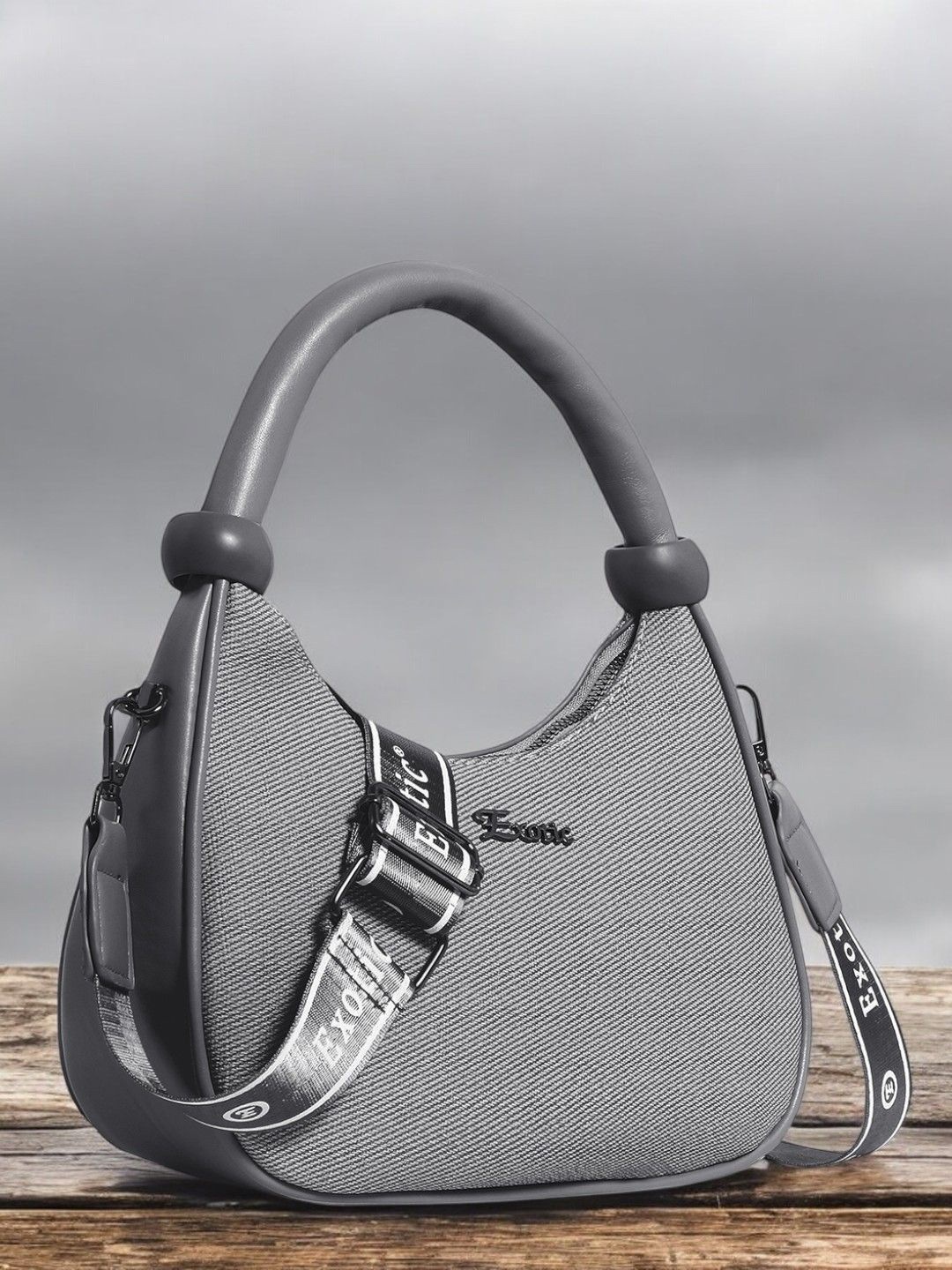 

Exotic Textured Shopper Sling Bag, Grey