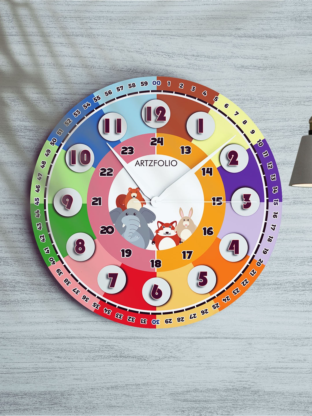 

ArtzFolio Multicoloured Printed Contemporary Wall Clock, Multi