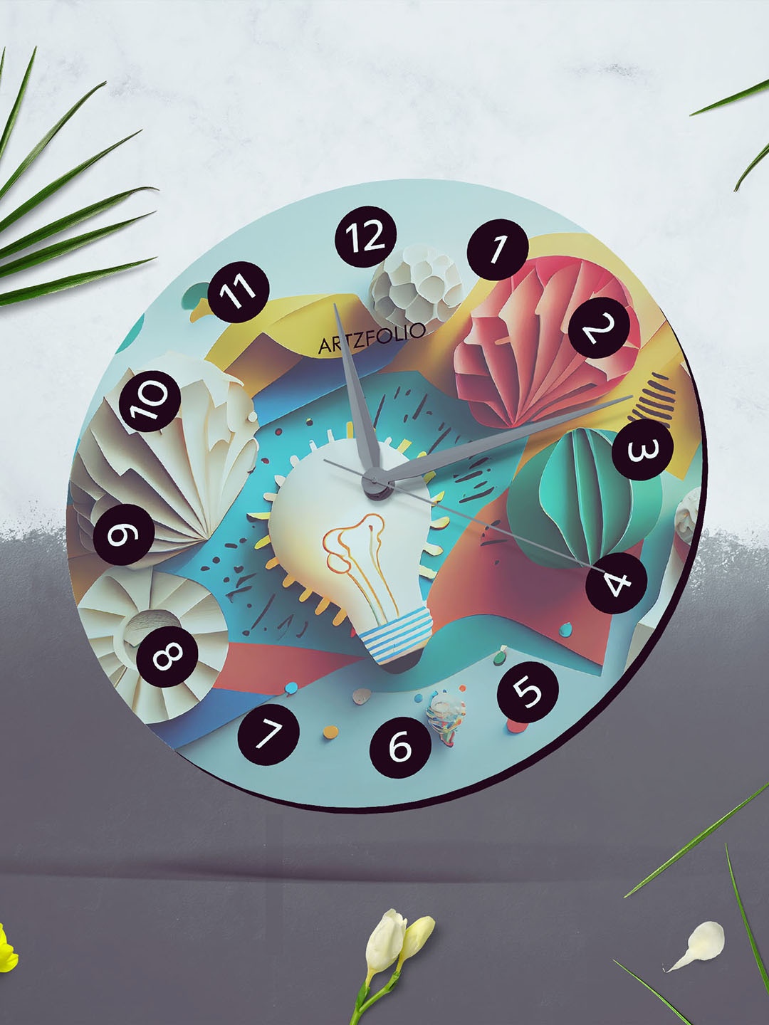 

ArtzFolio Multicoloured Printed Contemporary Wall Clock, Multi