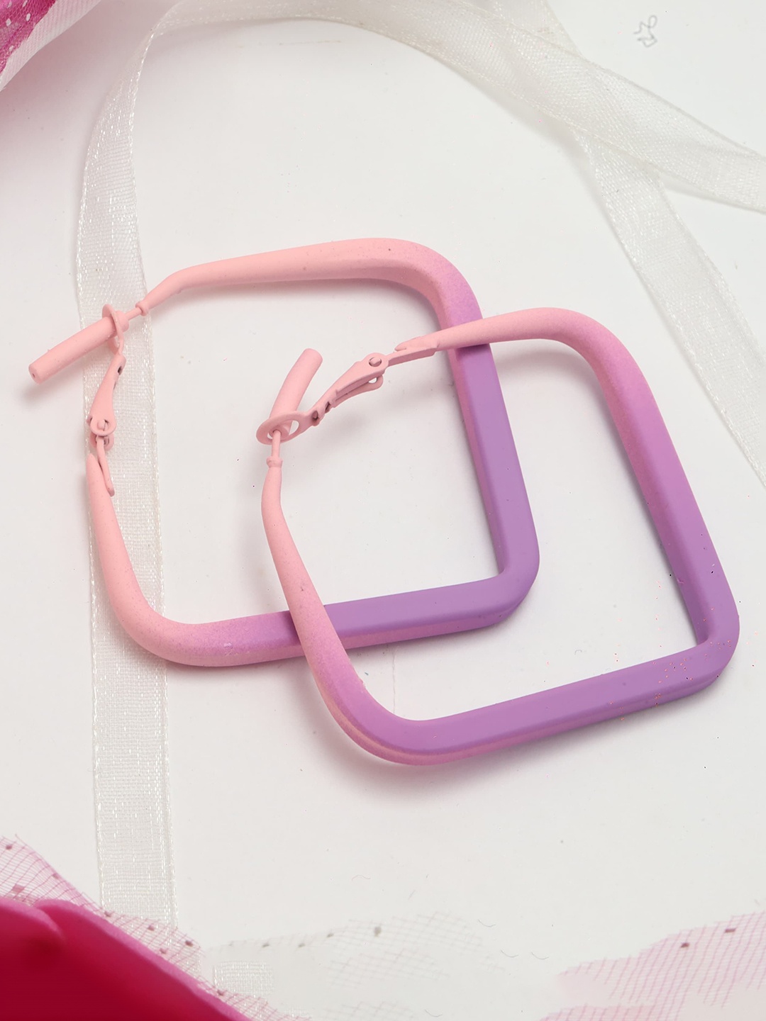 

Maansh Contemporary Half Hoop Earrings, Purple