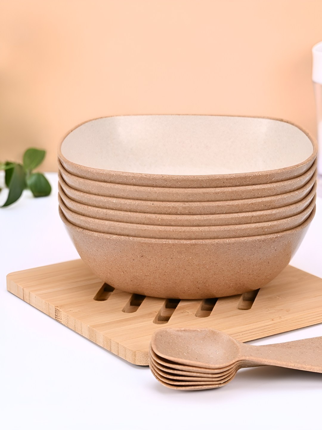 

eha Beige 2024 6 Pieces Microwave Safe Serving Bowl