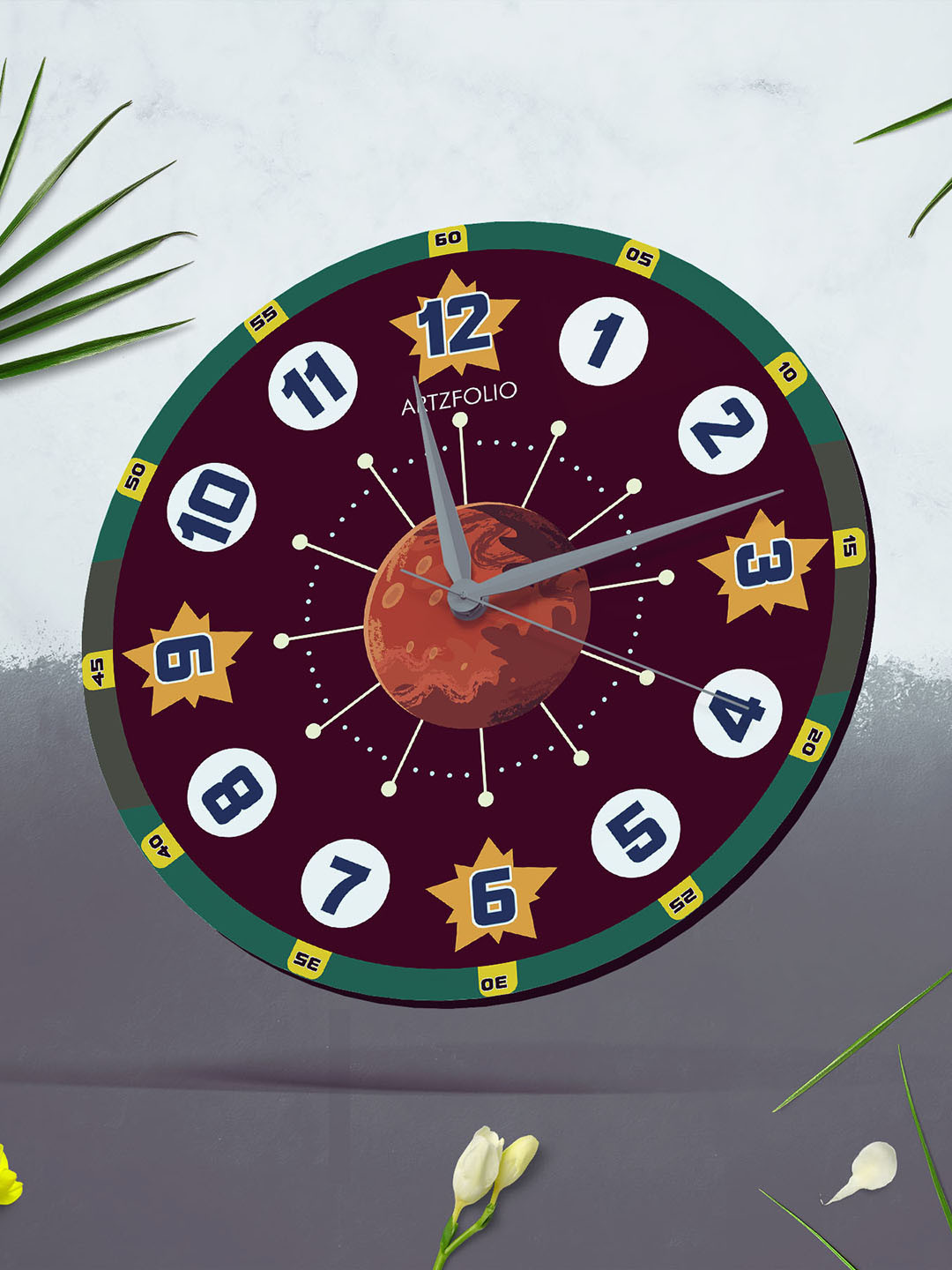 

ArtzFolio Multicoloured Printed Contemporary Wall Clock, Multi