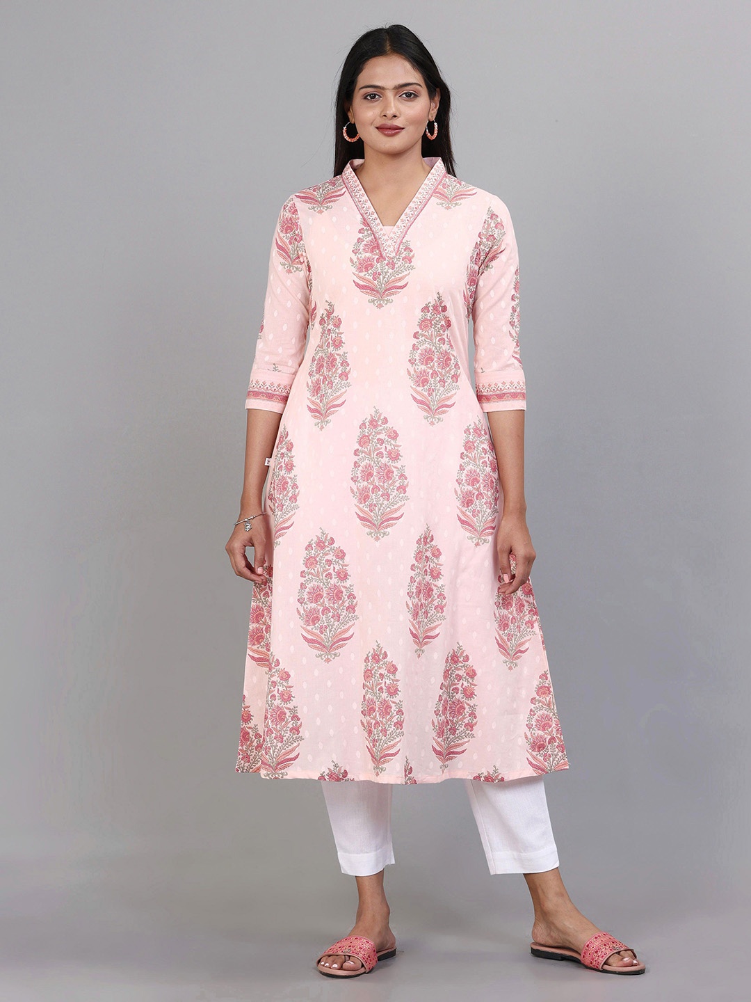 

Vismay Printed Pure Cotton Kurtas, Pink