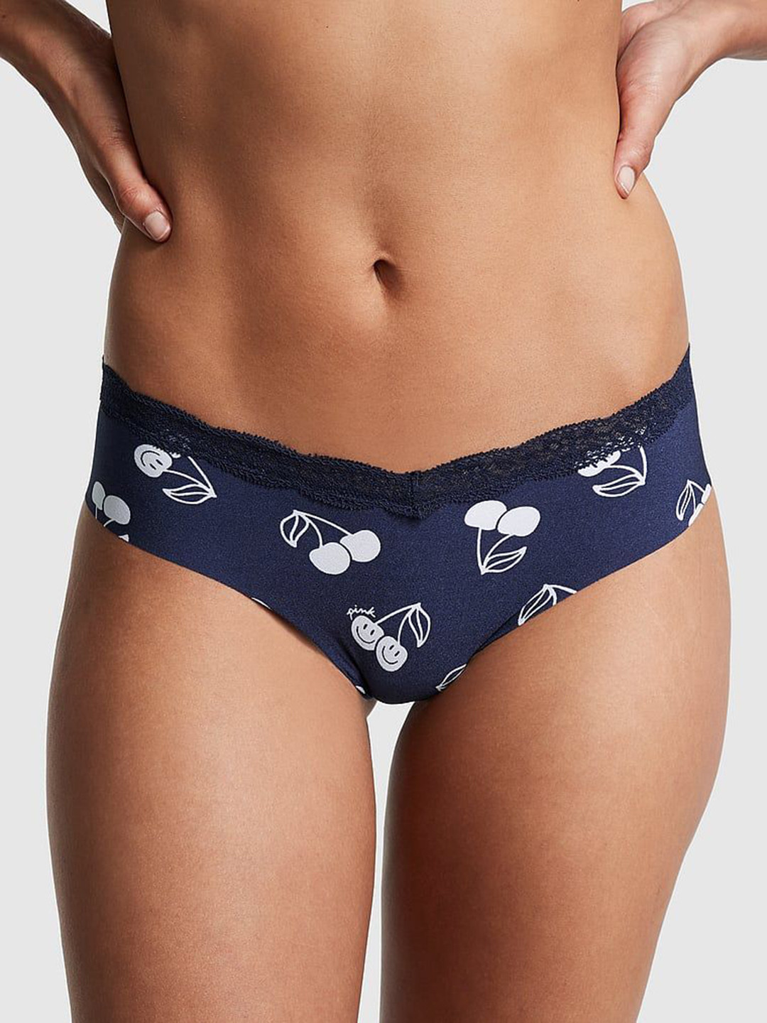 

Victoria's Secret PINK Printed Lace Thongs Briefs 1121451960WU, Navy blue