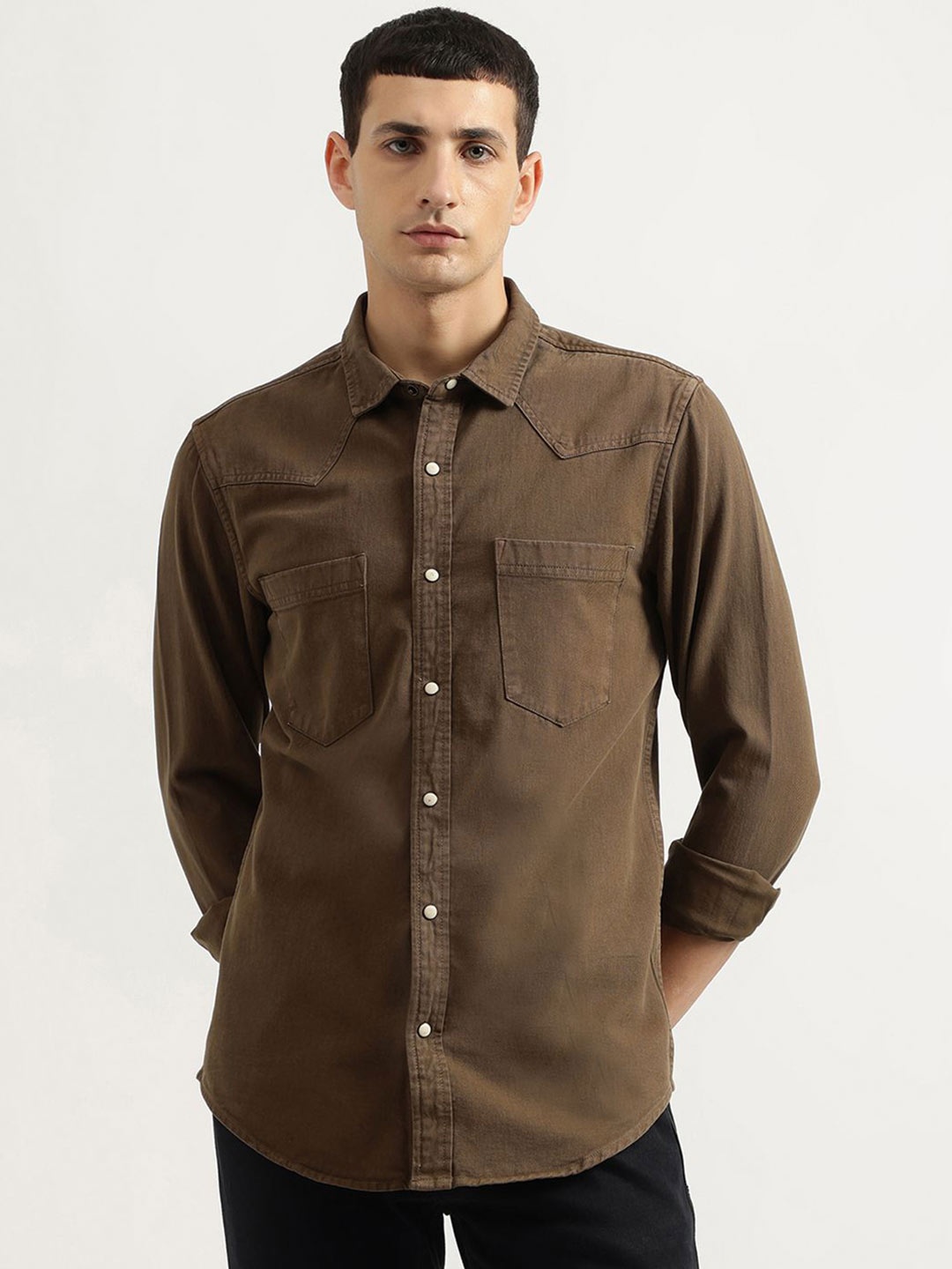 

United Colors of Benetton Men Opaque Casual Shirt, Brown