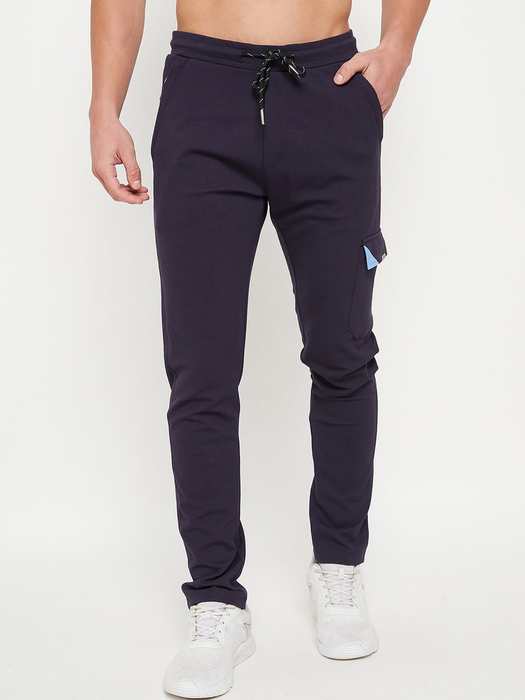 

Promount Men Pure Cotton Mid-Rise Track Pants, Navy blue
