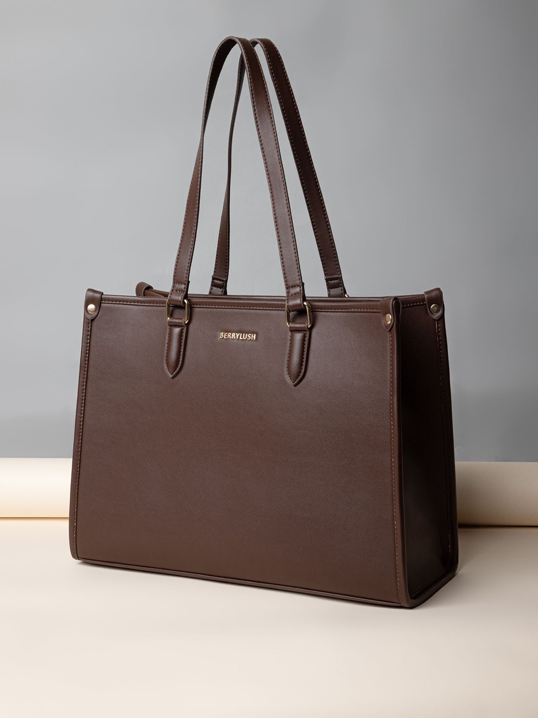 

Berrylush Structured Tote Bag, Brown