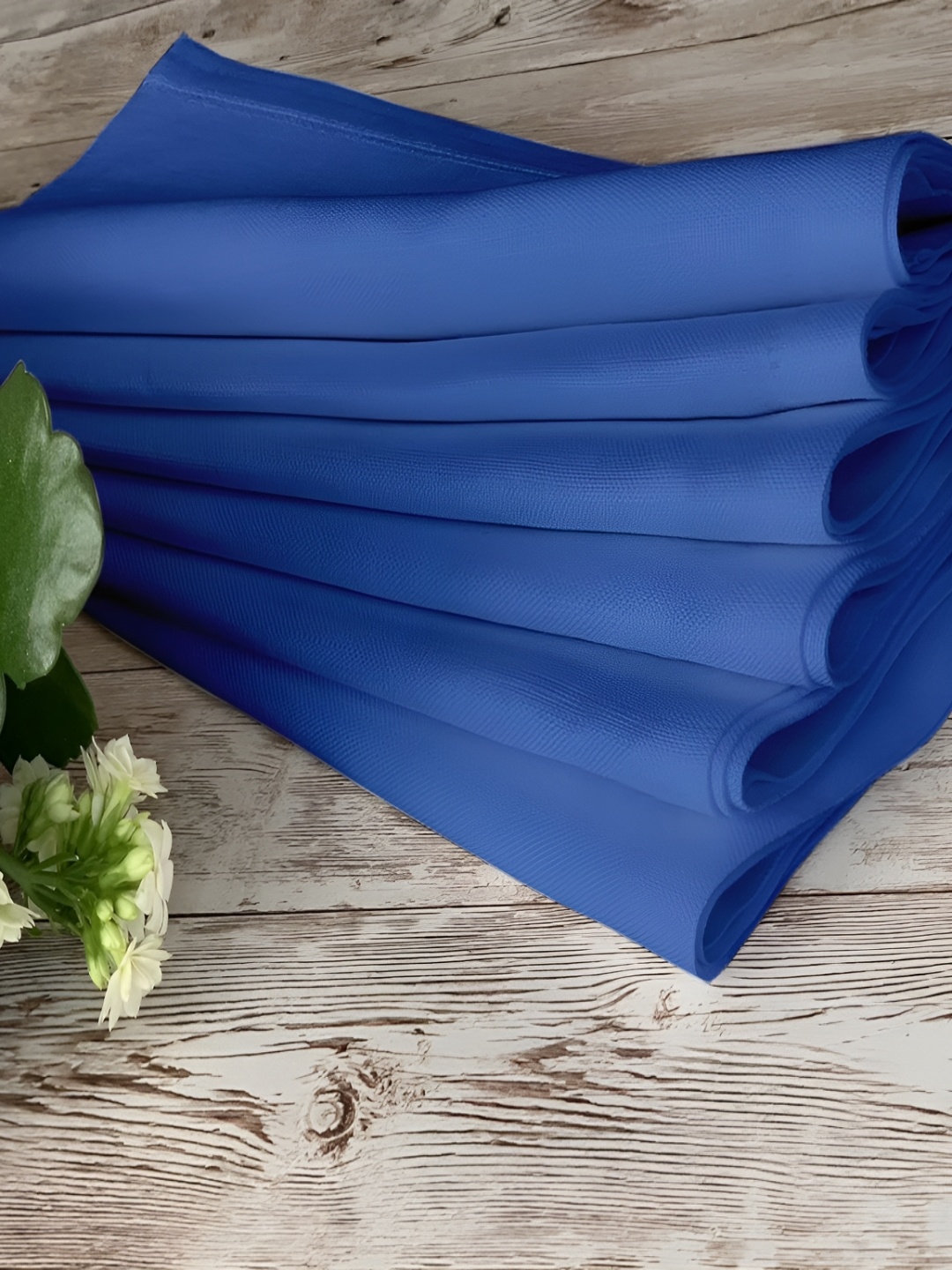 

Lushomes 12-Pcs Blue Cotton Table Napkins