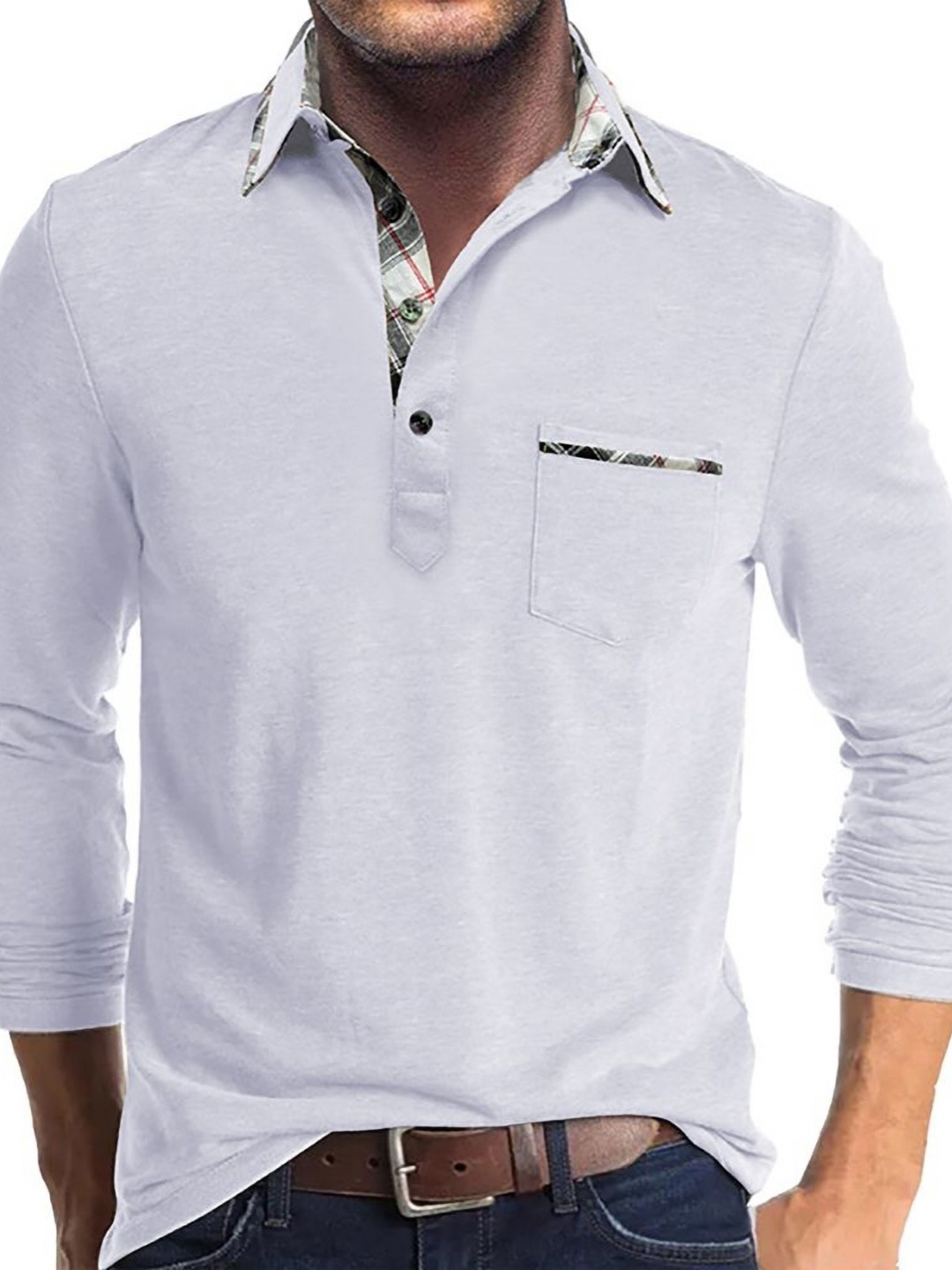 

StyleCast x Revolte Men Polo Collar T-shirt, White