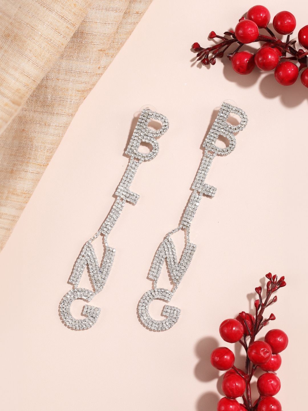 

KPOP Contemporary Drop Earrings, Silver