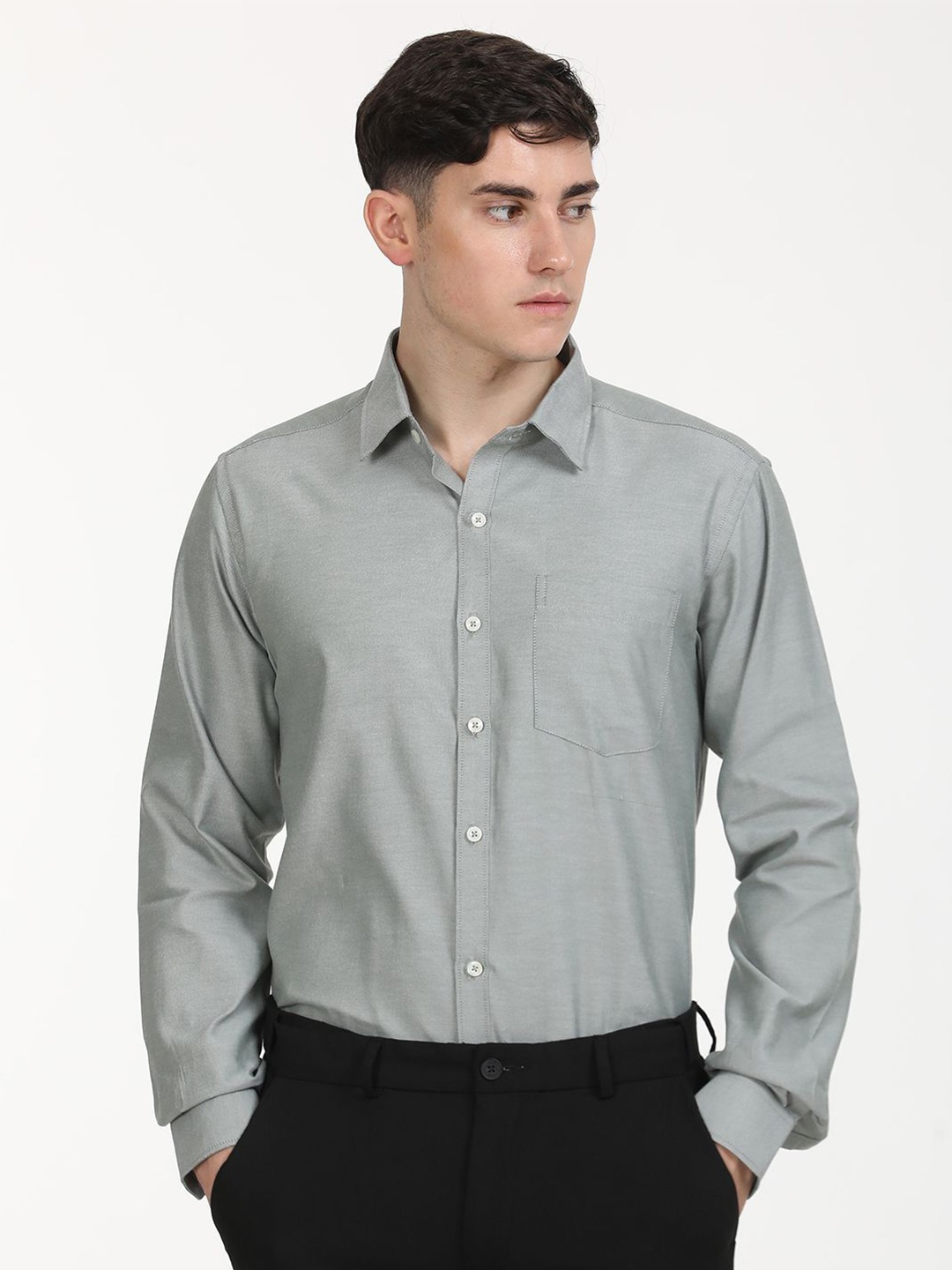 

Copperline Men Comfort Opaque Formal Shirt, Green