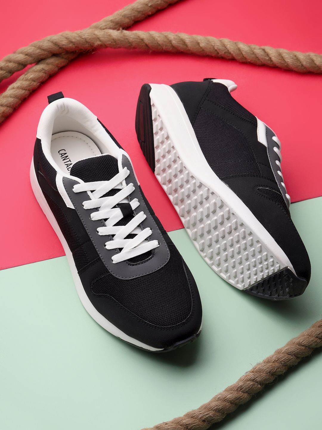 

Cantabil Men PU Sneakers, Black