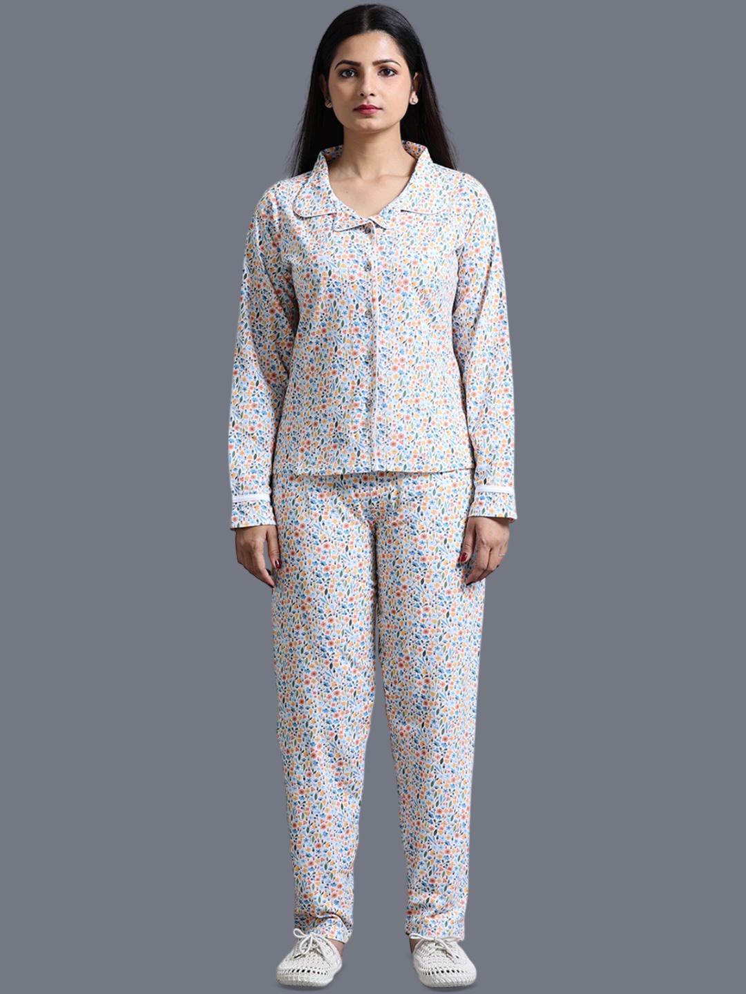 

ECOLINE Clothing Women Printed Night suit, White