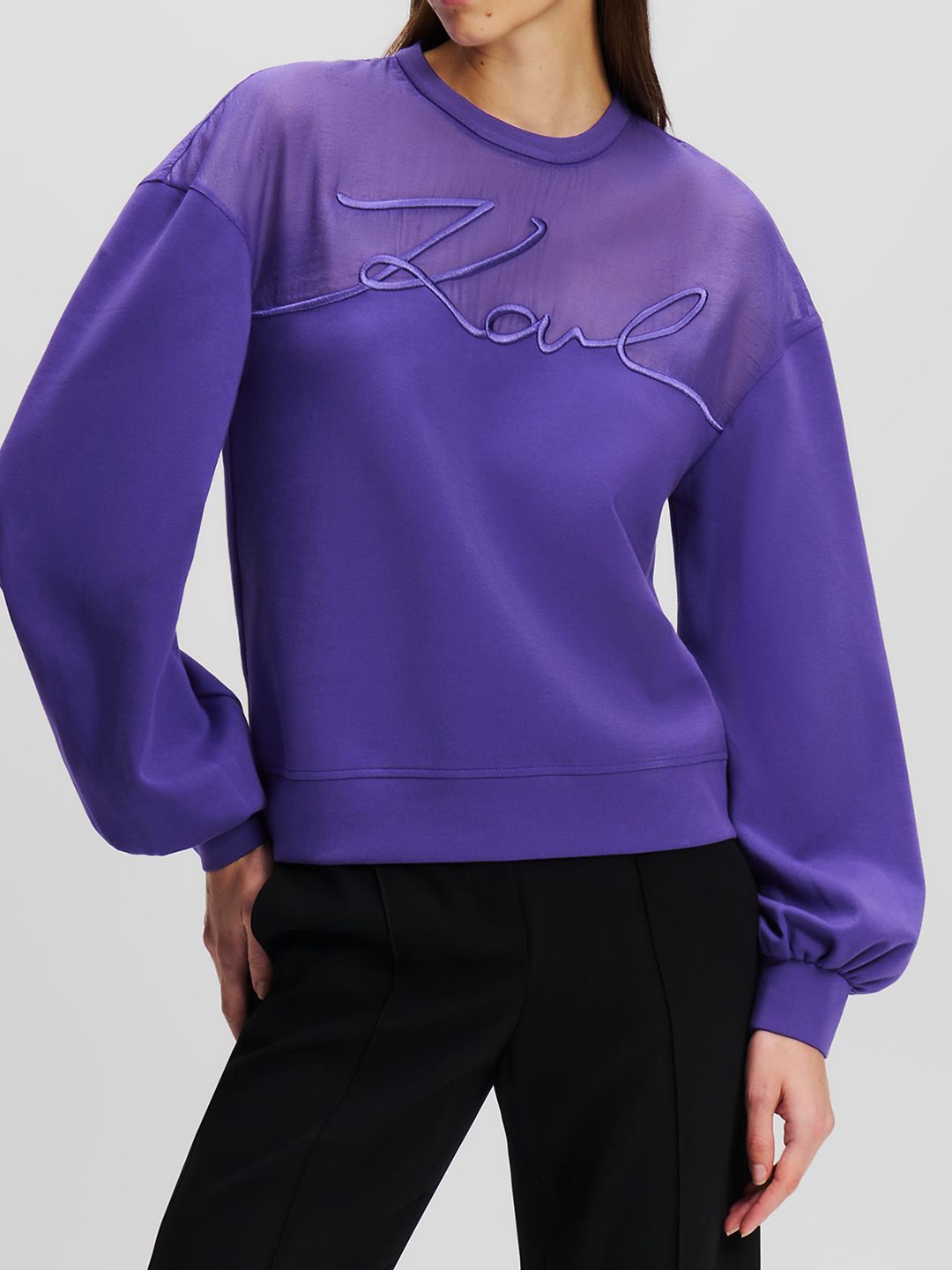 

Karl Lagerfeld Women Printed Sweatshirt, Purple