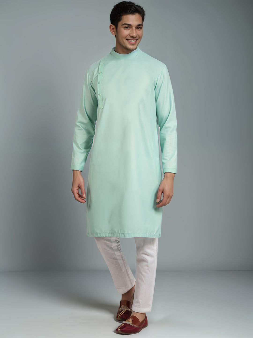 

DEVOILER Men Kurta, Green