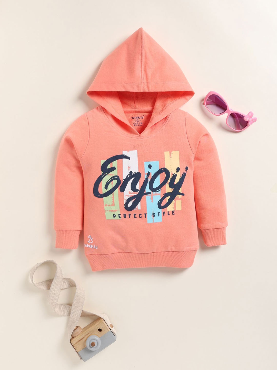 

Annie Girls Printed Hooded Sweatshirt, Peach