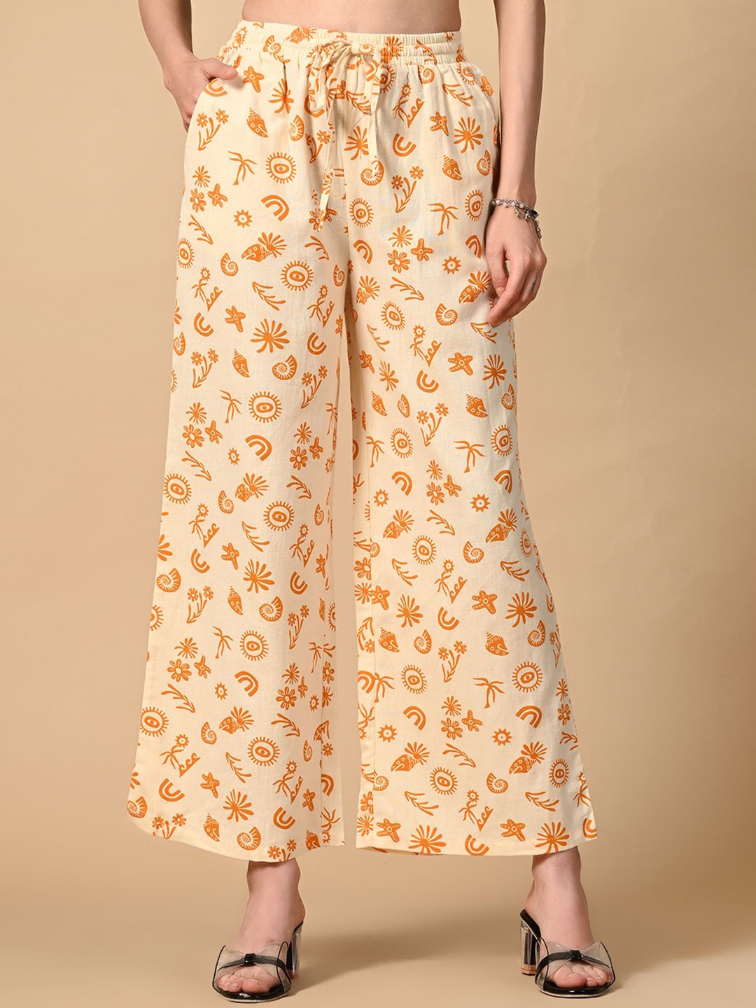 

all about you Women Floral Printed Trousers, Orange