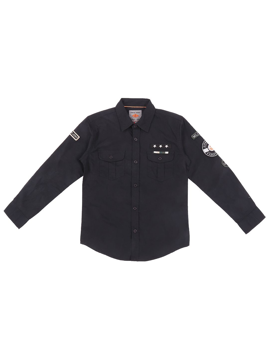 

Gini and Jony Boys Standard Opaque Casual Shirt, Black